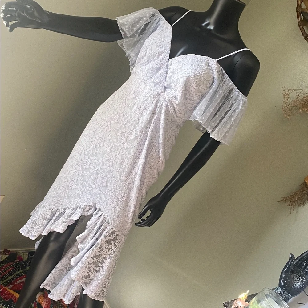 Angel Biba Mermaid Goddess Angel Like Light Baby Blue Lace Dress NWTs - Picture 5 of 16